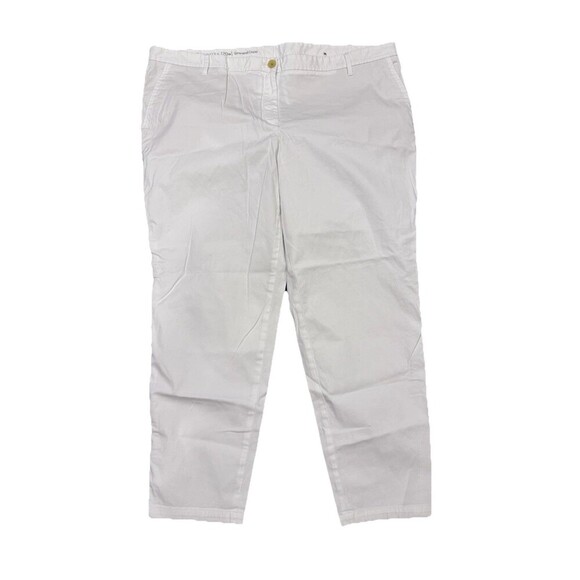Talbots Womens 20W White Super Soft Mid Rise Straight Leg Weekend Chino Pant NEW - Picture 1 of 6